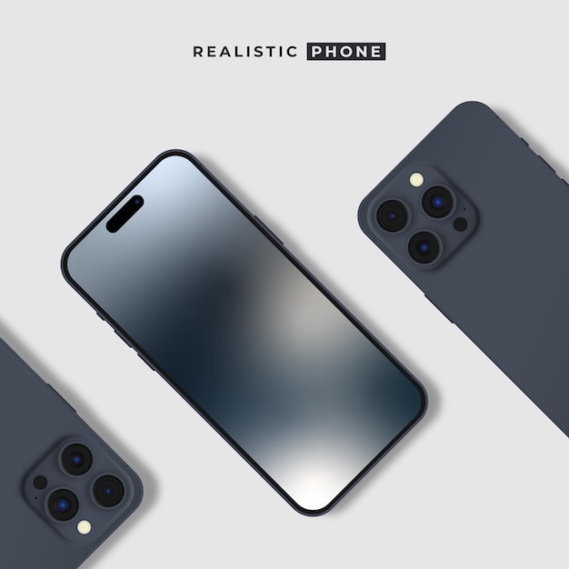 Vettore mockup di telefono realistico