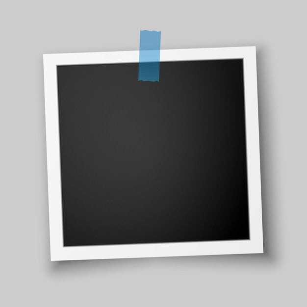 Vector realistic photo frame on a gray background vector illustration of a beautiful photo frame or