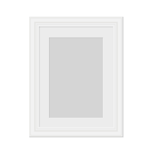 Realistic photo frame isolated Vector template for picture Blank white picture frame mockup