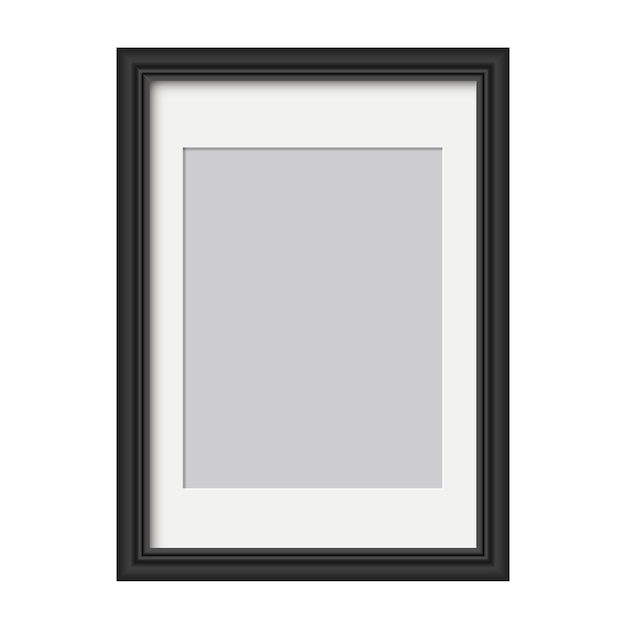 Realistic photo frame isolated vector template for picture blank white picture frame mockup