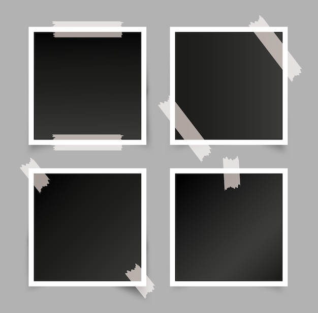 Realistic photo frames set