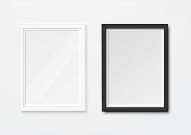 Vector realistic picture frames isolated