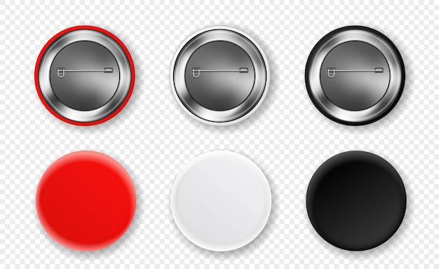 Vector realistic pin button set