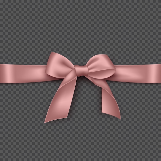 Realistic pink bow and ribbon.