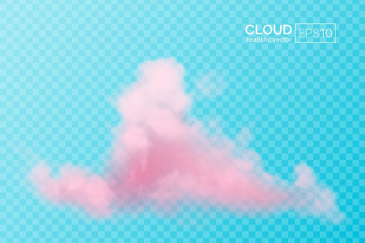 Vector realistic pink cloud on a transparent background vector illustration