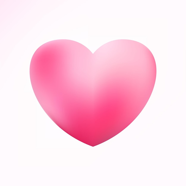 Realistic pink heart icon d heart shape vector illustration eps