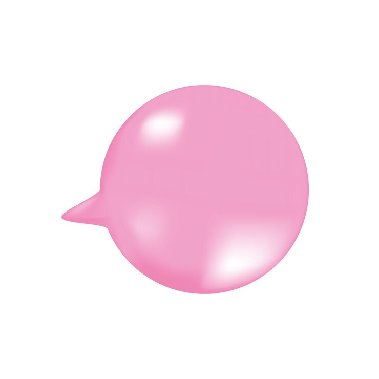Realistic Pink inflated bubble gum Vector illustration