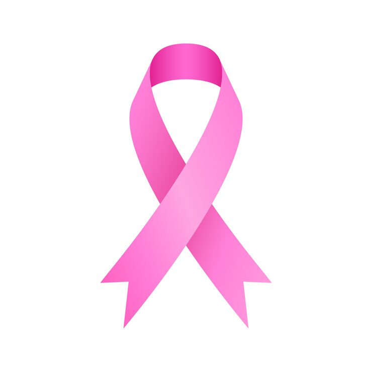 Realistic pink ribbon breast cancer awareness symbol. 
