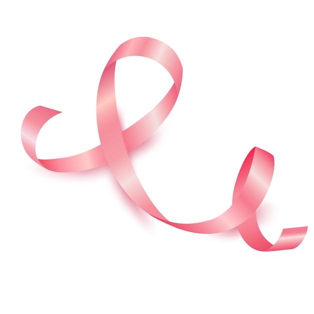 Mese di consapevolezza del cancro al seno di ottobre con nastro rosa realistico