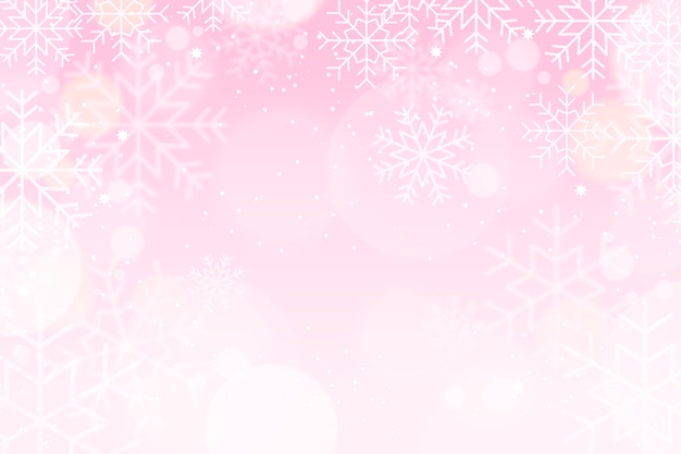 Vector realistic pink snowflake background