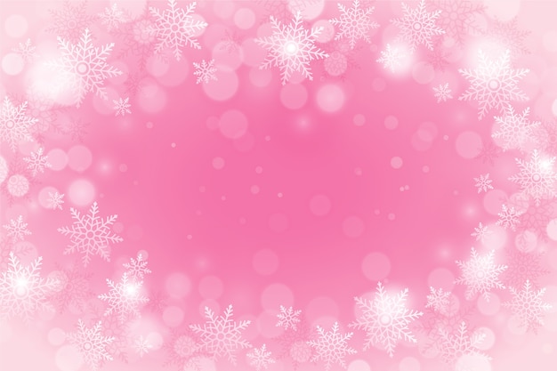 リアルなピンクの雪の結晶の背景