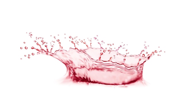 Vector realistic pink water corona splash drops splatter