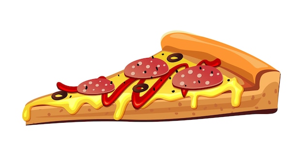 Реалистичная пицца с пепперони и различными видами соусов и сыра - векторная иллюстрация