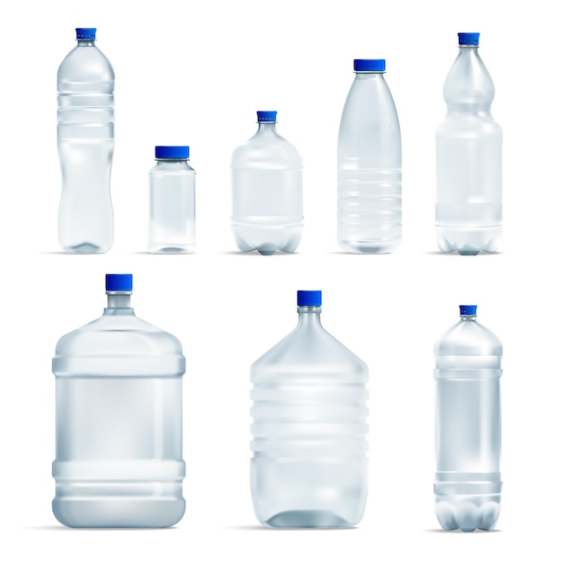 Realistic Plastic Bottles Collection