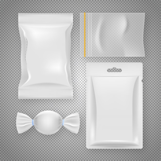 realistic plastic packaging collection illustration