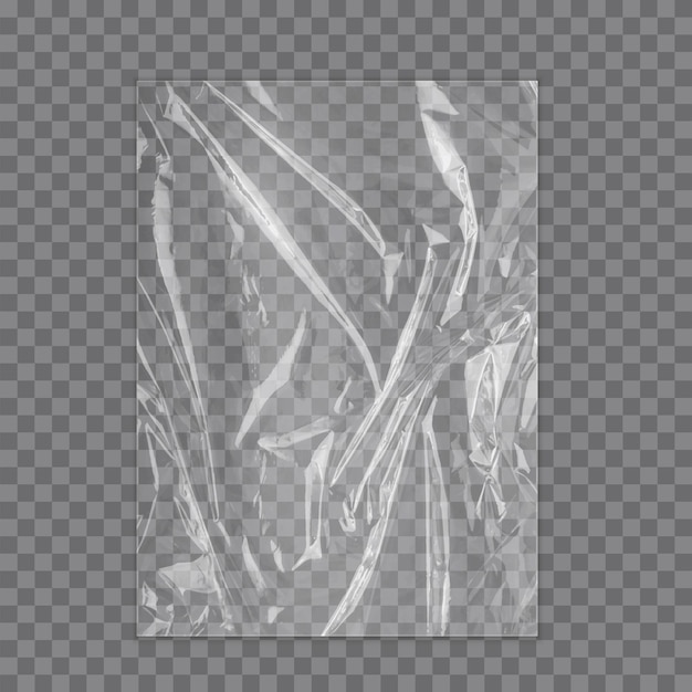 Realistic plastic wrap texture Stretched polyethylene cover