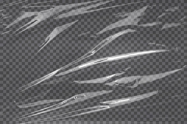 Realistic plastic wrap texture Stretched polyethylene cover