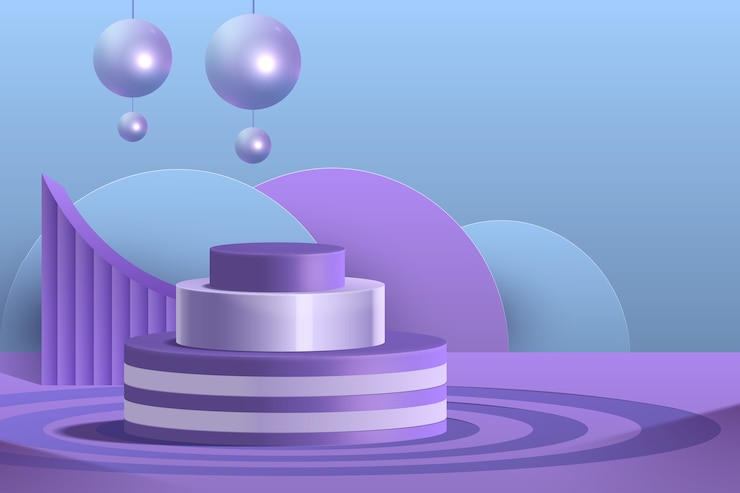 Vector realistic podium background