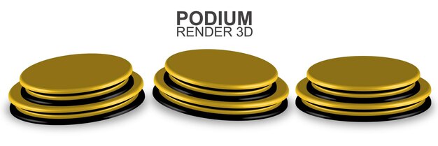 3Dレンダリングでのリアルな表彰台