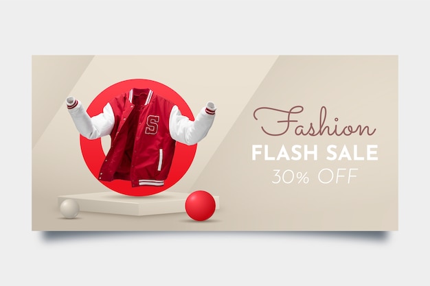 Vector realistic podium sale banner