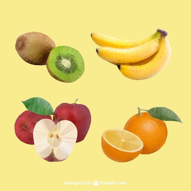 Realistic polygonal fruits