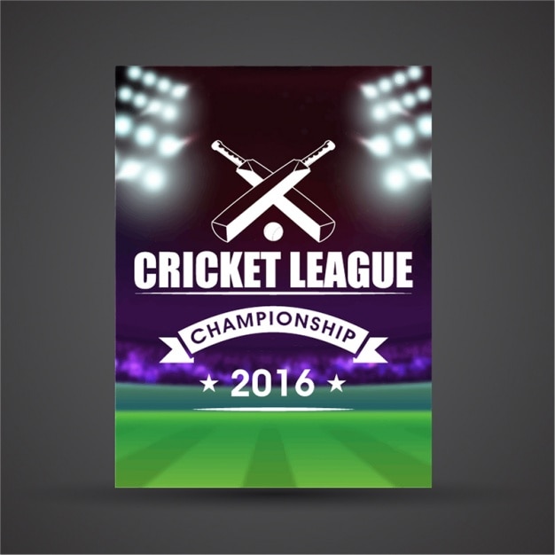 Realistic poster with cricket stadium