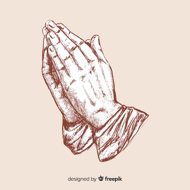 Vector realistic praying hands