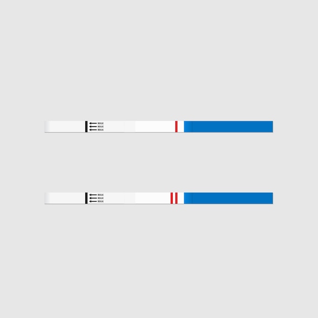 Realistic pregnancy test icon Positive and negative pregnancy or ovulation strip tests isolated on white Planning baby concept Analysis of HCG results Vector illustration Easy to edit template