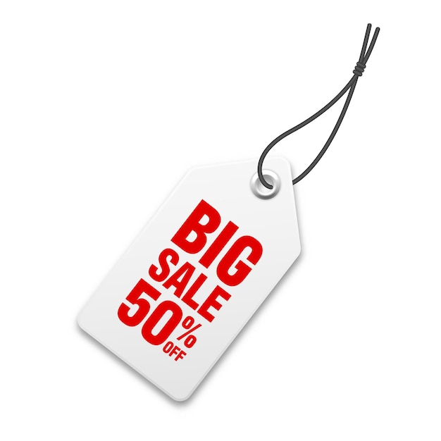 Realistic price tag special offer or shopping discount label retail paper sticker promotional sale