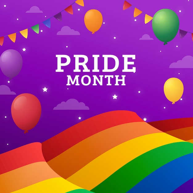 Vector realistic pride month illustration