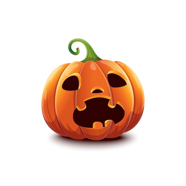 Vector realistic pumpkin for halloween vector illustration of a scared and screaming halloween pumpkin face on a white background