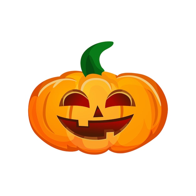 Vettore zucca realistica per la festa di halloween su sfondo bianco vettore