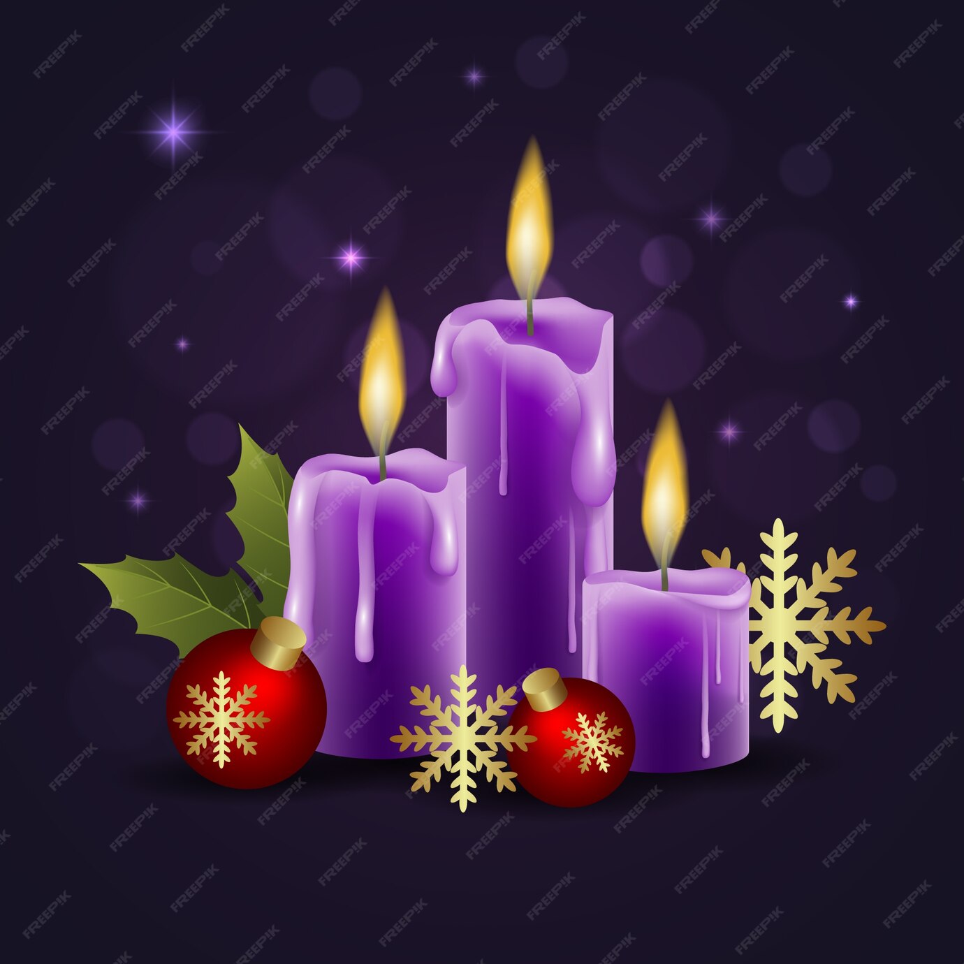 Premium Vector | Realistic purple candles illustration