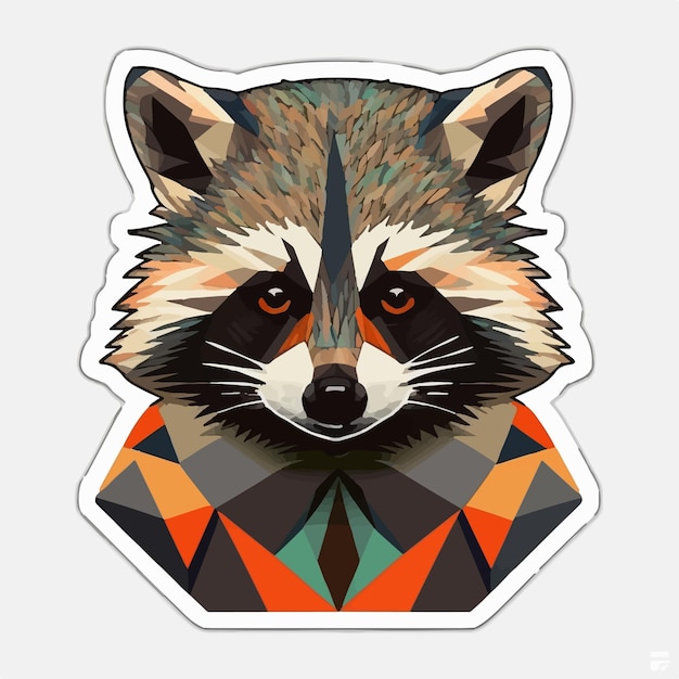 Realistic raccoon in a detailed colored illustration