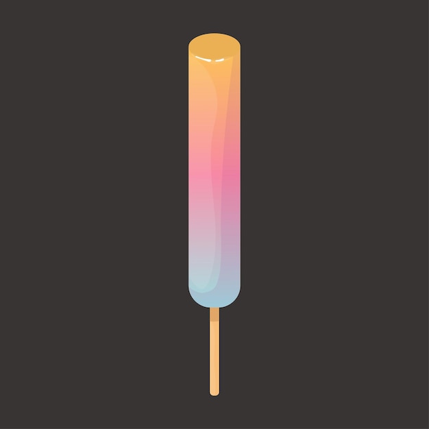 Vector realistic rainbow gradient popsicle icon on dark background - vector.