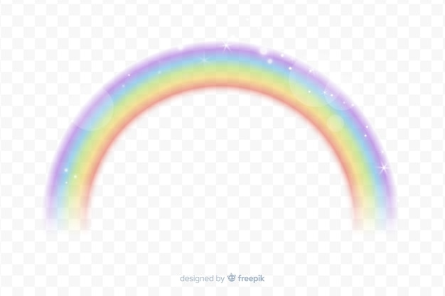 Realistic rainbow with transparent background