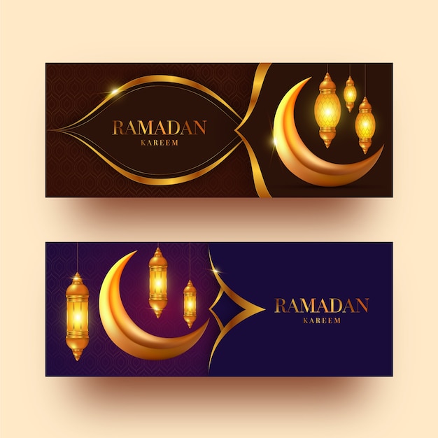 Vector realistic ramadan banners