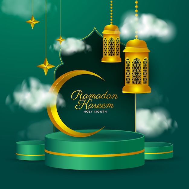 Vector realistic ramadan celebration illustration