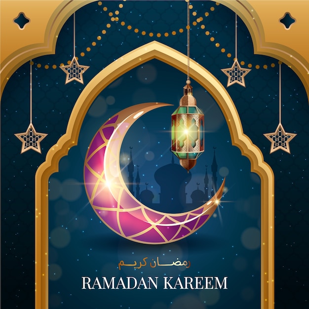 Vettore illustrazione realistica del ramadan