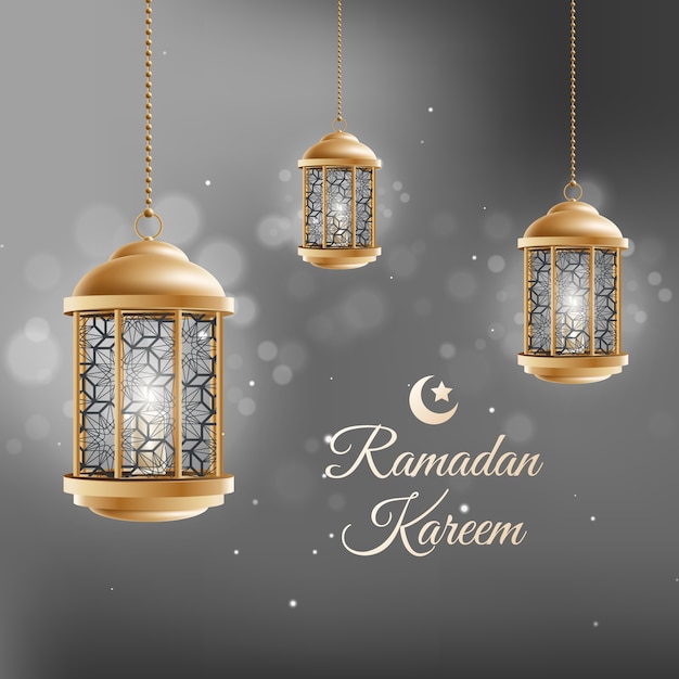 Vettore illustrazione realistica del ramadan