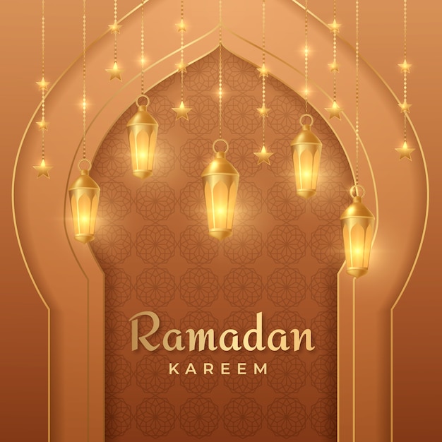 Vettore illustrazione realistica del ramadan