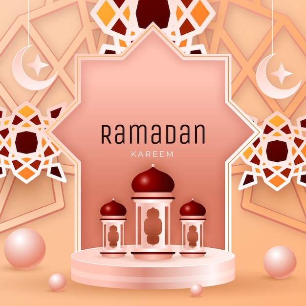 Realistic ramadan illustration