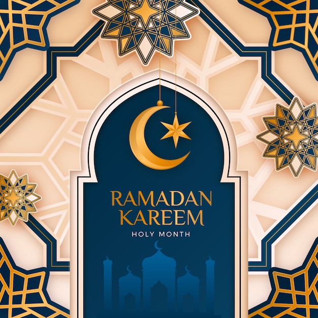 Vettore illustrazione realistica del ramadan