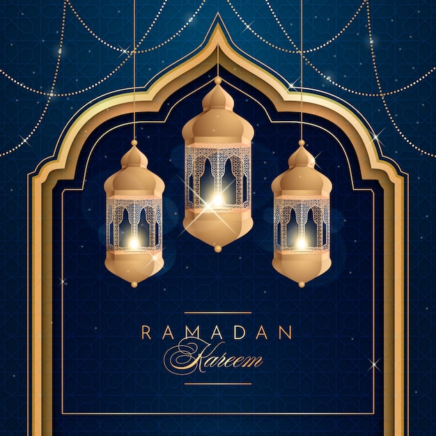 Vettore illustrazione realistica del ramadan