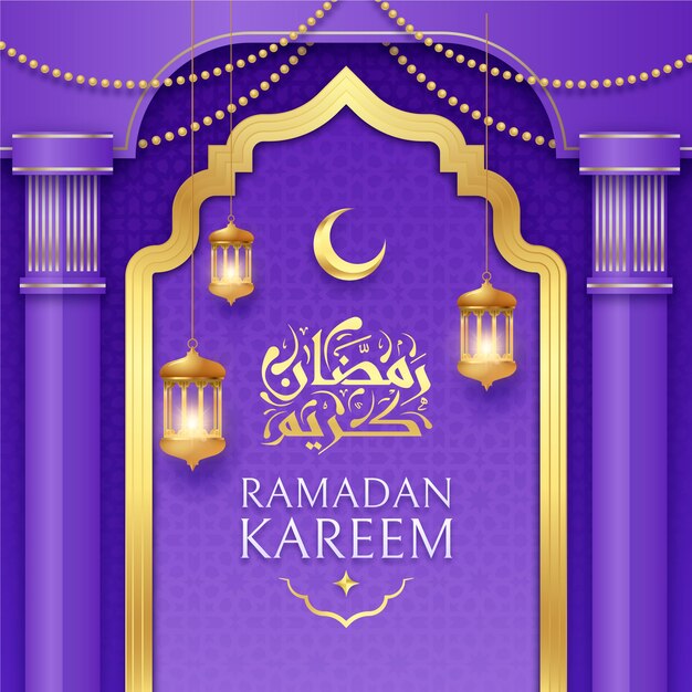 Realistic ramadan illustration