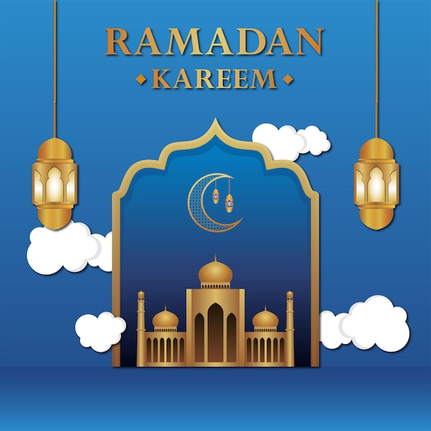 Realistic ramadan kareem background template