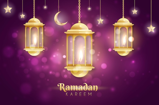 Vettore illustrazione realistica del ramadan kareem