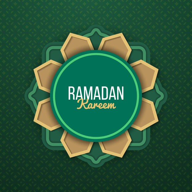 Realistico design dell'etichetta ramadan kareem