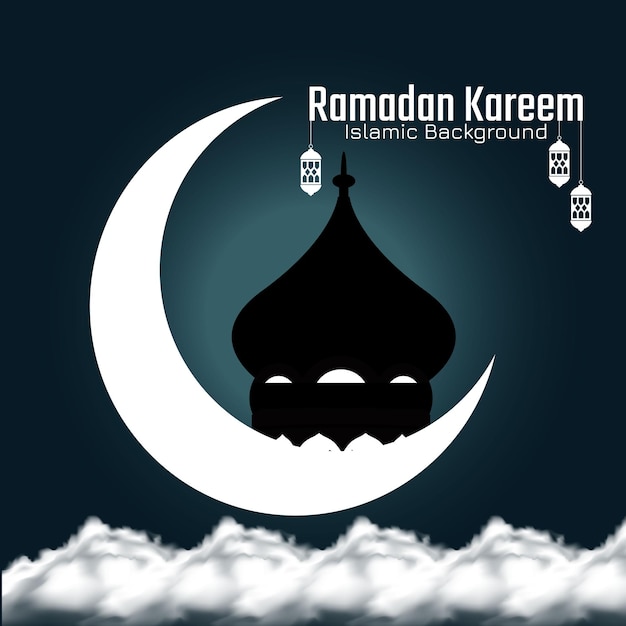 Illustrazione realistica di ramadan mubarak