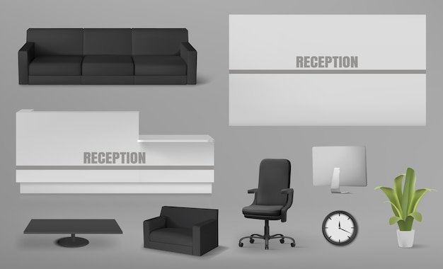 Vector realistic reception collection